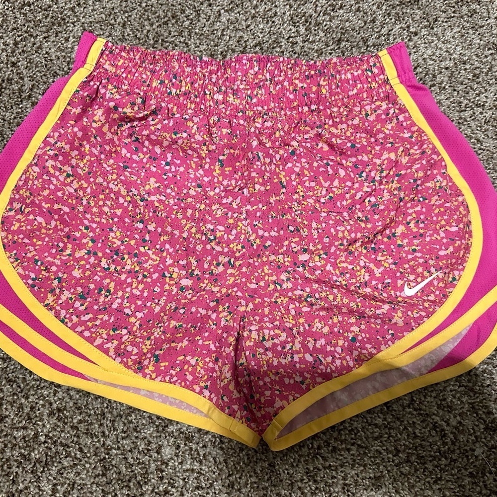 Nike Tempo Icon Clash shorts pink yellow flower print cute athletic running gym